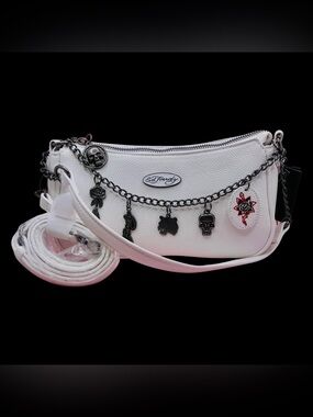 Ed Hardy White Charm Shoulder Bag NWT Y2K